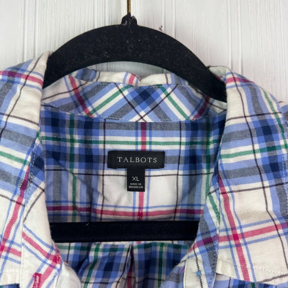 Talbots Plaid Button Down Size XL‎ - image 4